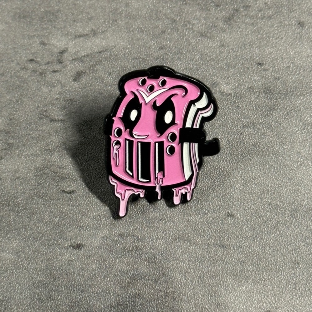 Hat Club Enamel Pin Pink Black PBJ Melt Hockey Mask New Era Accessory